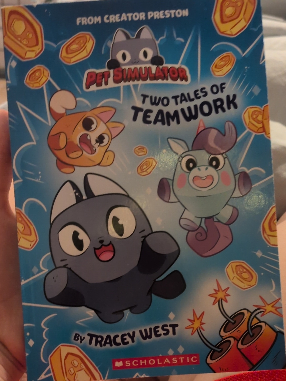 Scholastic Blue Pet Simulator: Two Tales of Teamwork Illustrated Kids Book